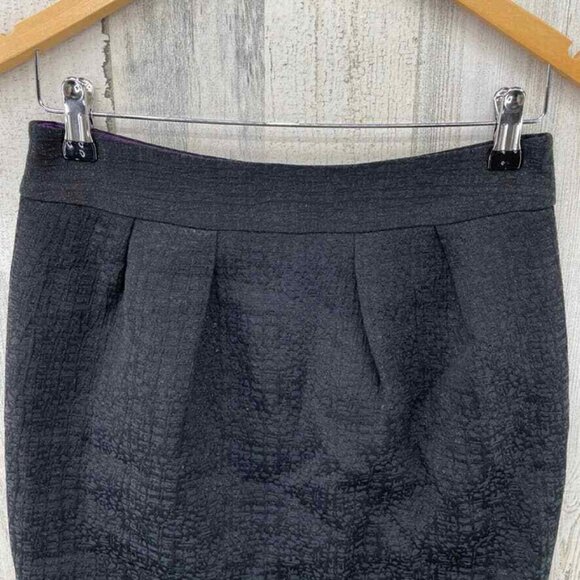 Banana Republic Skirt Womens 4 Petite Black Sparkle Pleated Front Zip Back - Picture 2 of 7